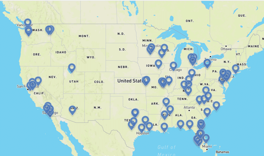 Proximity Mills Retailers Map