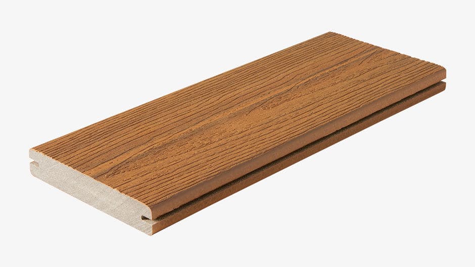 Grooved Edge Fiberon Sanctuary Composite Decking Board in Moringa Color 